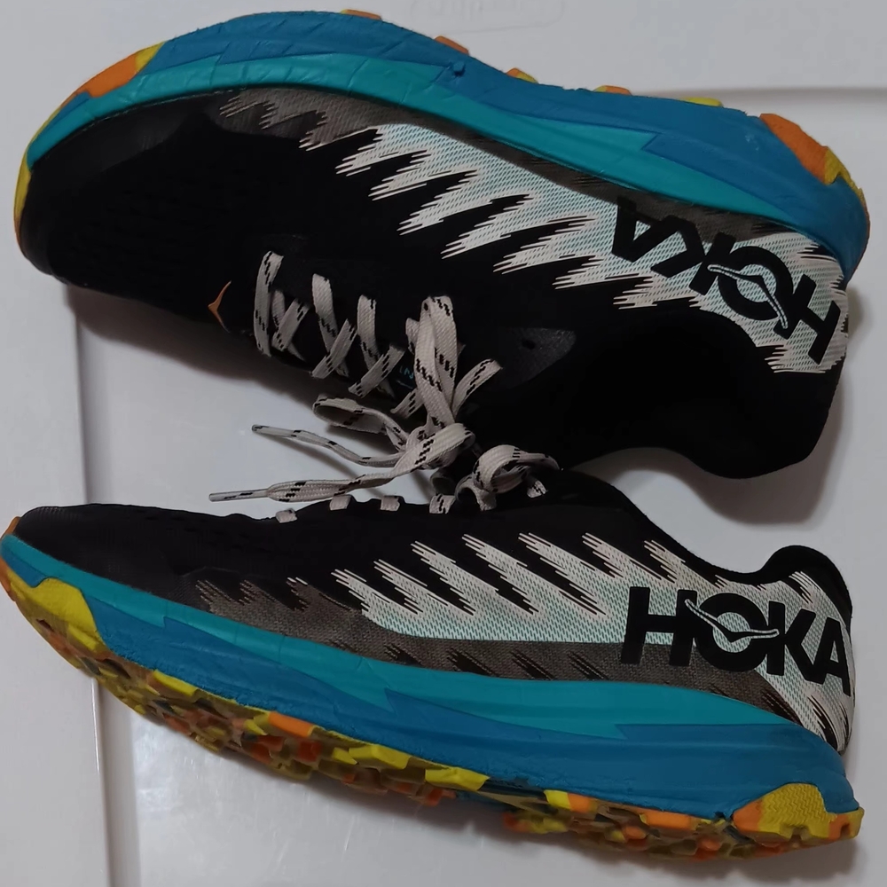 Hoka Black and Teal Athletic Shoes
